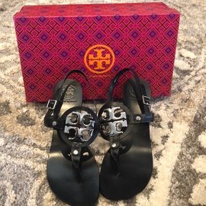 Tory Burch Black Holly Kitten Sandal